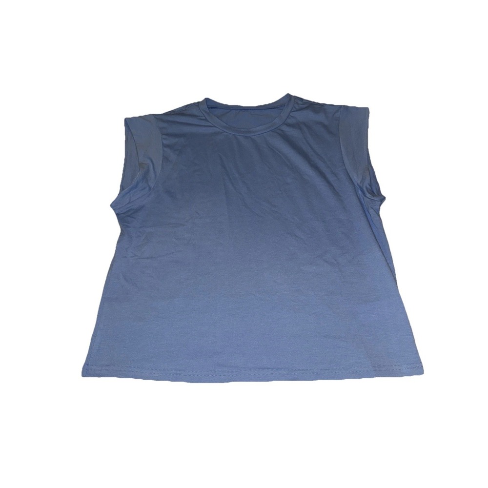 New Women's Large Shirt Sky Blue Soft‎ Top sleeveless